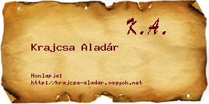 Krajcsa Aladár névjegykártya